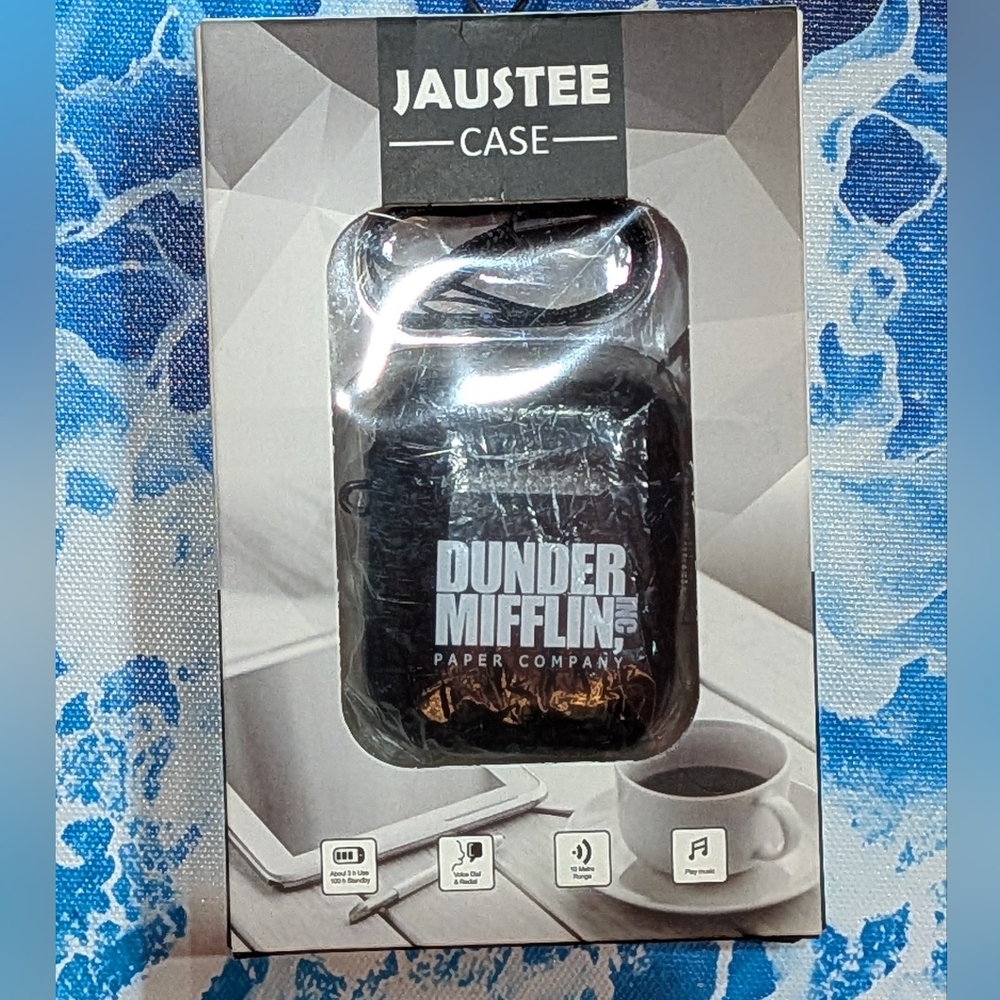 The Office AirPods Case Dunder Mifflin Black Protector Earbuds Dwight Fan Gift